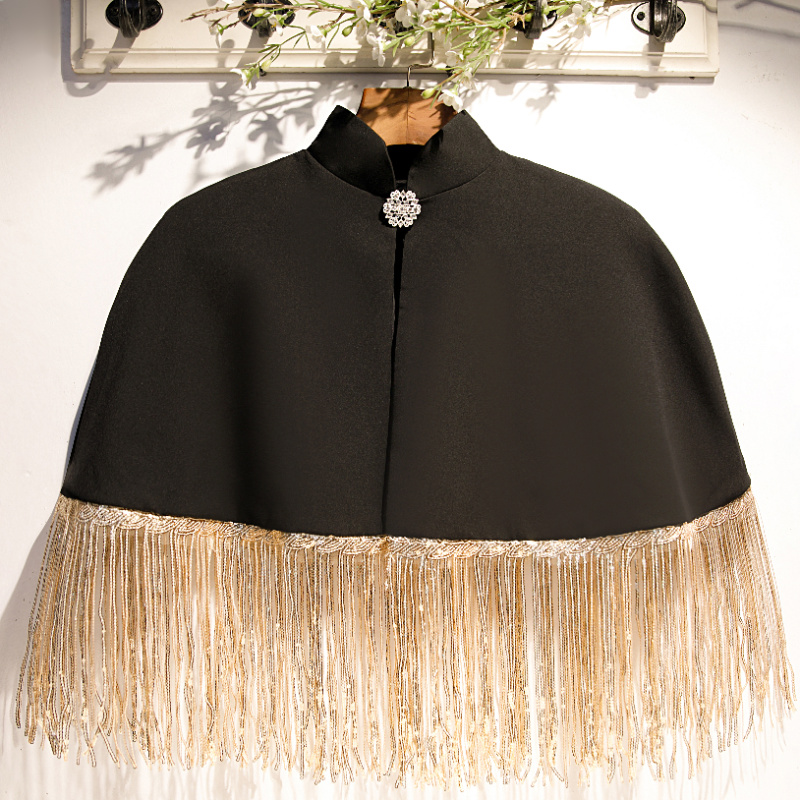 Tassel Fringe Trim - Women's Spring Summer Black Contrast Color