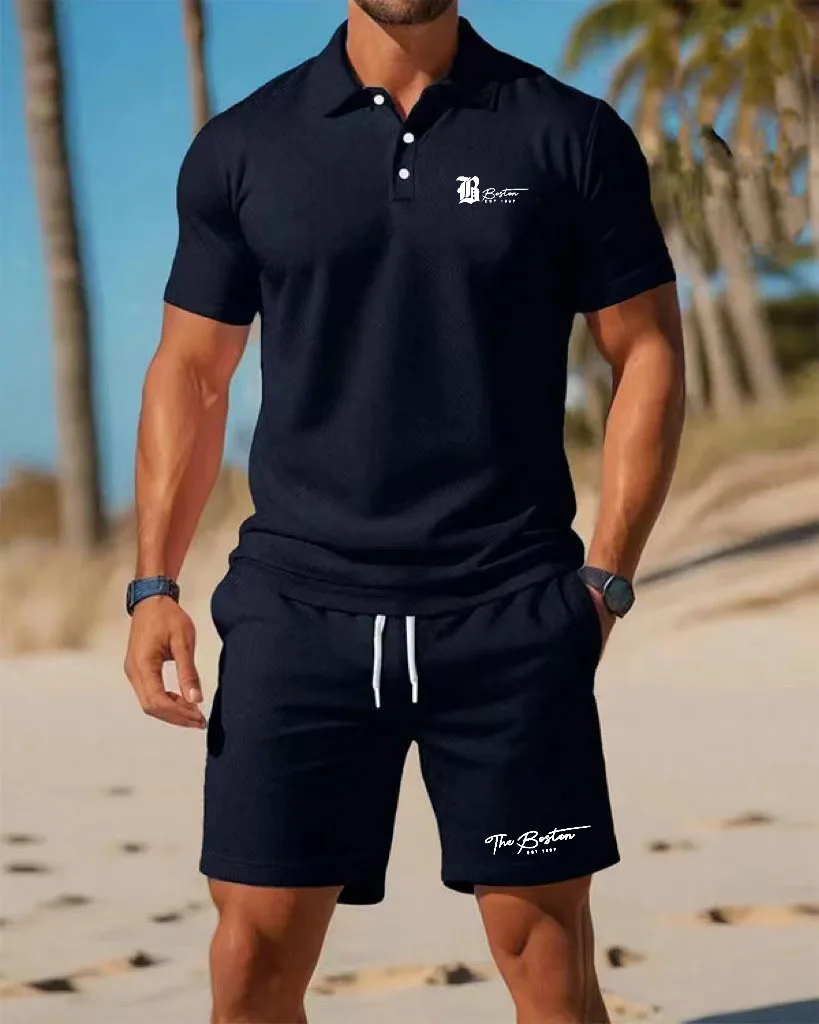Summer New Men's Polo Shirt Se - Embellish Knit ulasan dan harga