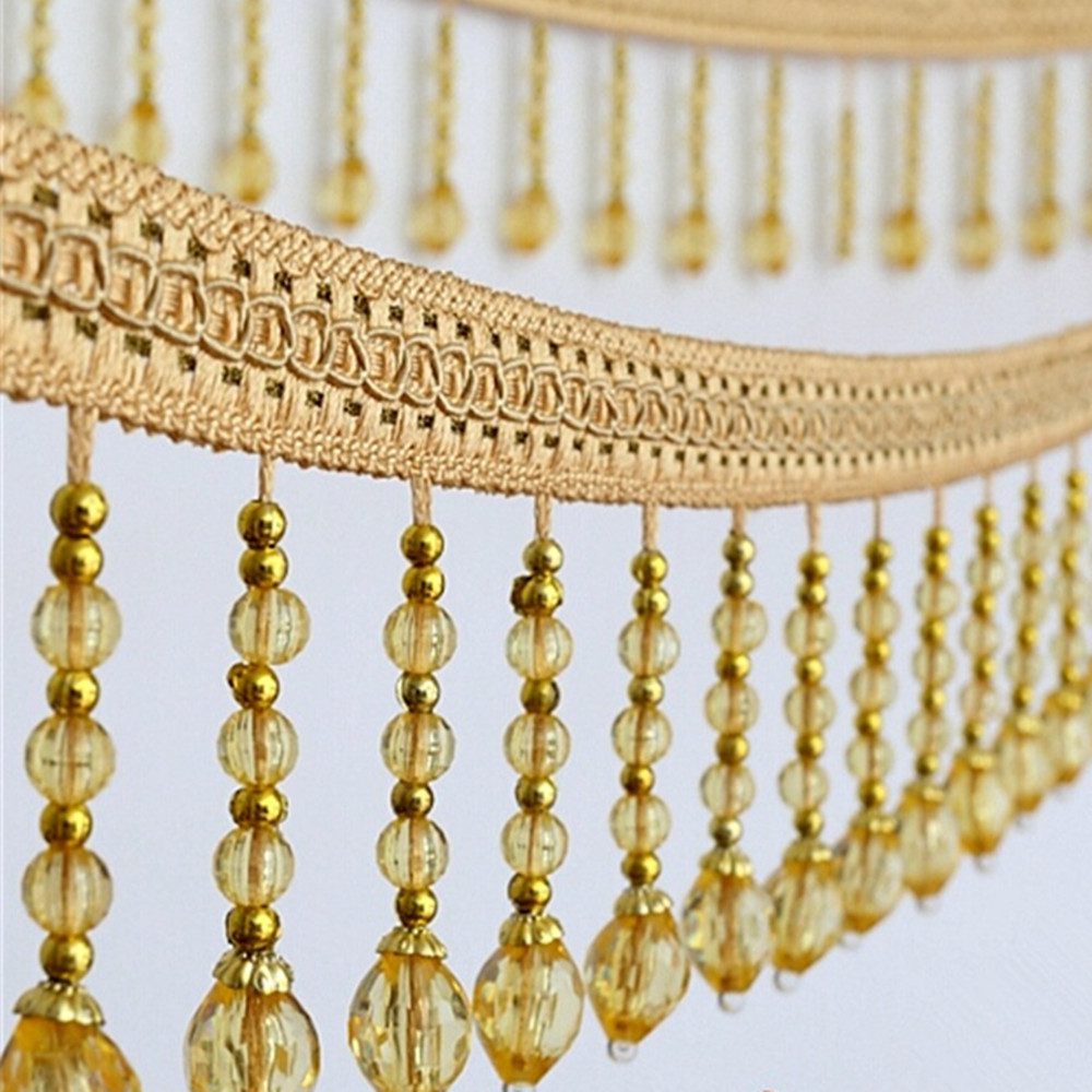 12yards Briaded Hanging Beads  - Fringe Ribbon Sewing ulasan dan harga