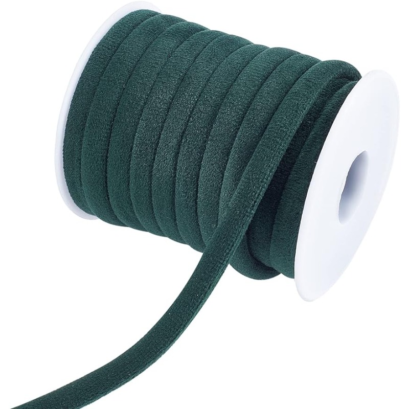 1 Roll 10m 8mm Dark Green Velv - Velvet Ribbon Roll ulasan dan harga