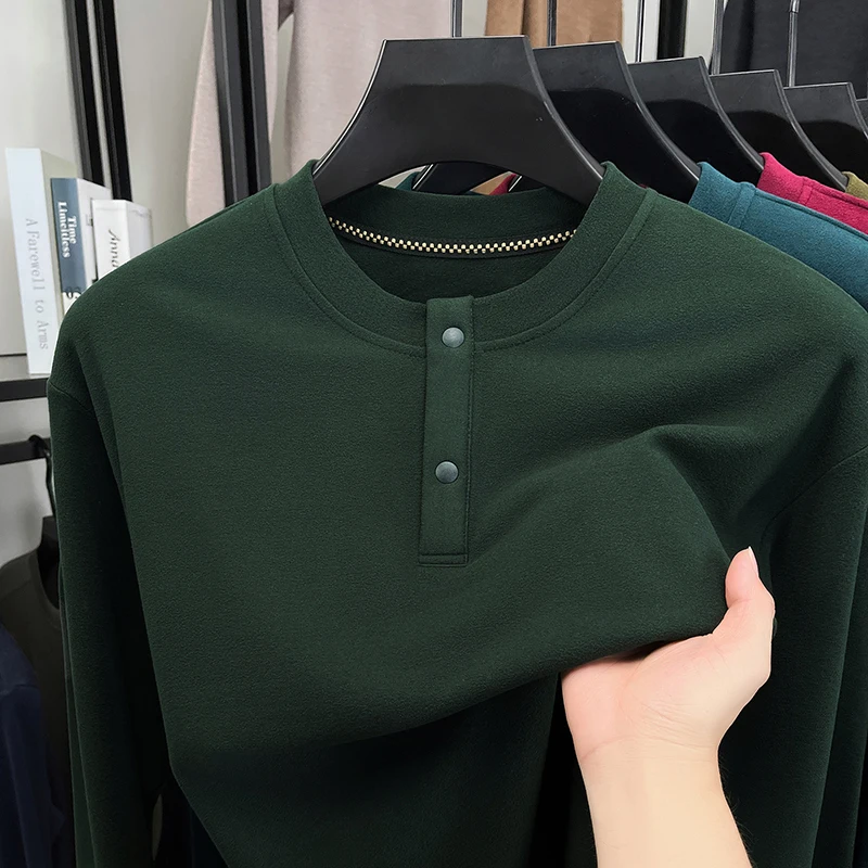 Mens Loose Fit Henley Pullover - Embellish Knit ulasan dan harga