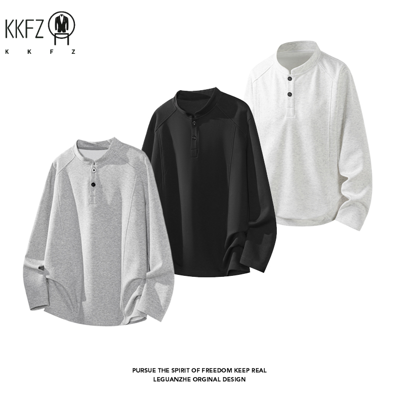 Male Raglan Sleeve Henley Pull - Embellish Knit ulasan dan harga