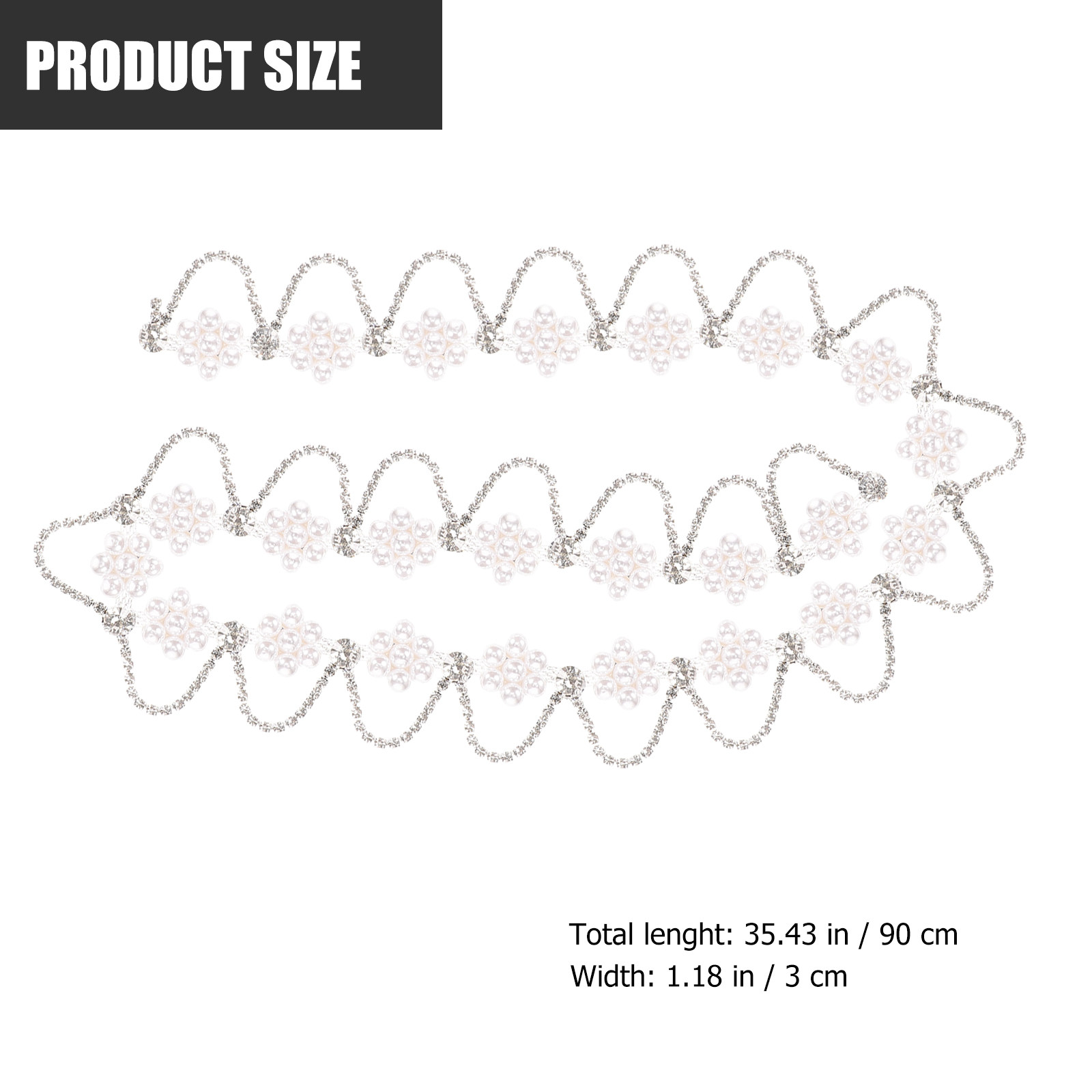 Premium Rhinestone Pearl Chain - Pearl Trim Chain ulasan dan harga
