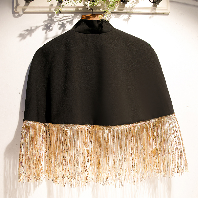 Women's Spring Summer Black Co - Tassel Fringe Trim ulasan dan harga