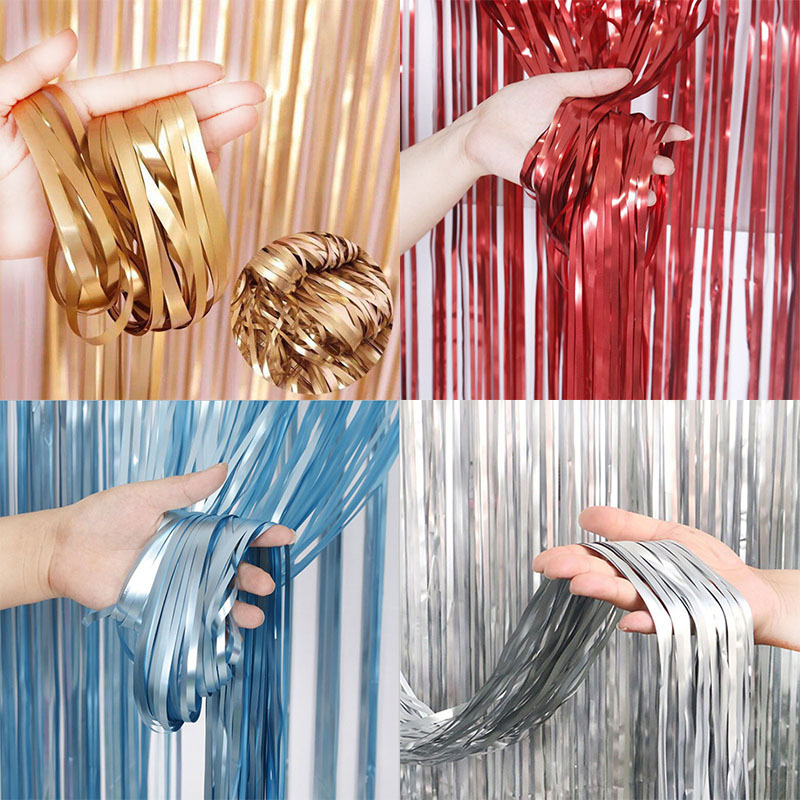 1Bag 2-meter Backdrop Foil Fri - Tassel Fringe Trim ulasan dan harga