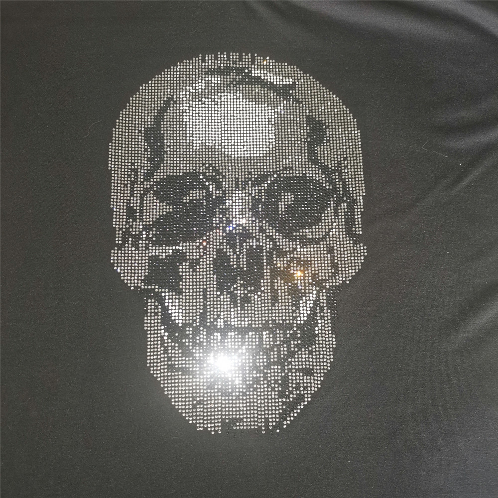 Skull Patch,Iron On Transfers  - Hotfix Rhinestone Sheet ulasan dan harga
