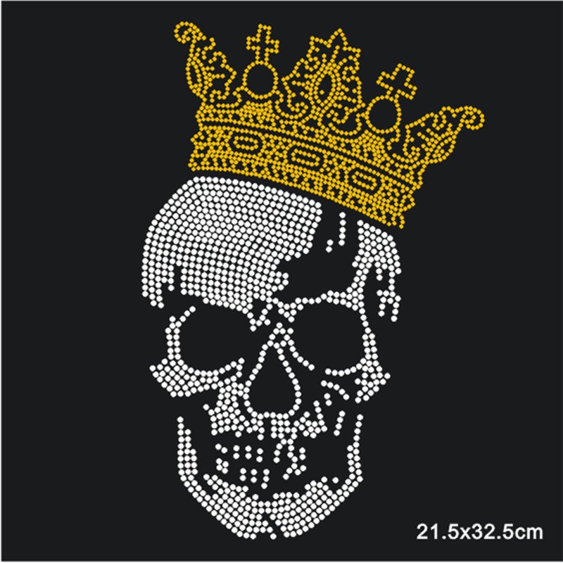 Skull Patch,Iron On Transfers  - Hotfix Rhinestone Sheet ulasan dan harga