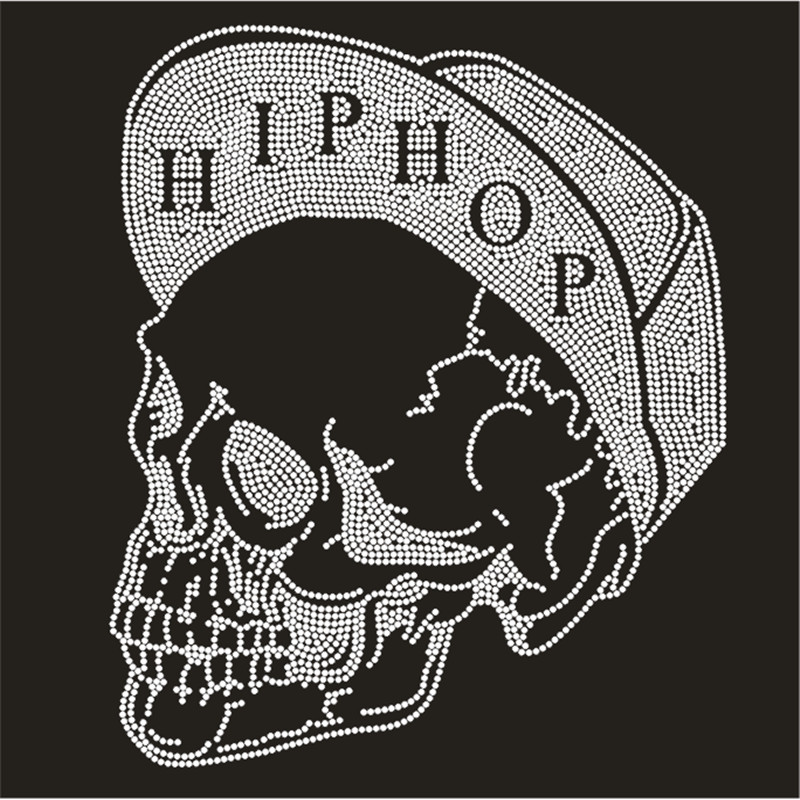 Skull Patch,Iron On Transfers  - Hotfix Rhinestone Sheet ulasan dan harga